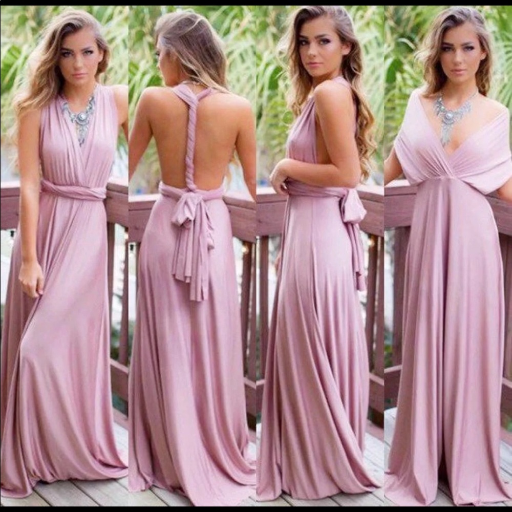 Lulus Mauve Convertible Maxi Bridesmaid